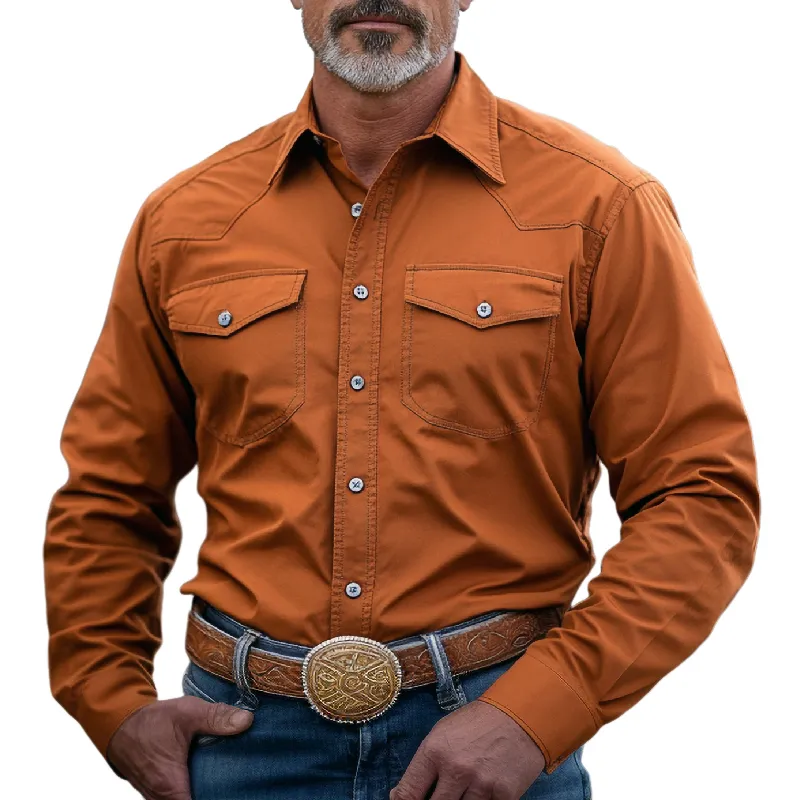 Men's Vintage Classic Lapel Cotton Blend Long Sleeve Shirt 87476061F sold by Manly