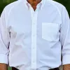 Men's Casual Classic Lapel Cotton Blend Long Sleeve Shirt 46068370F sold by Manly