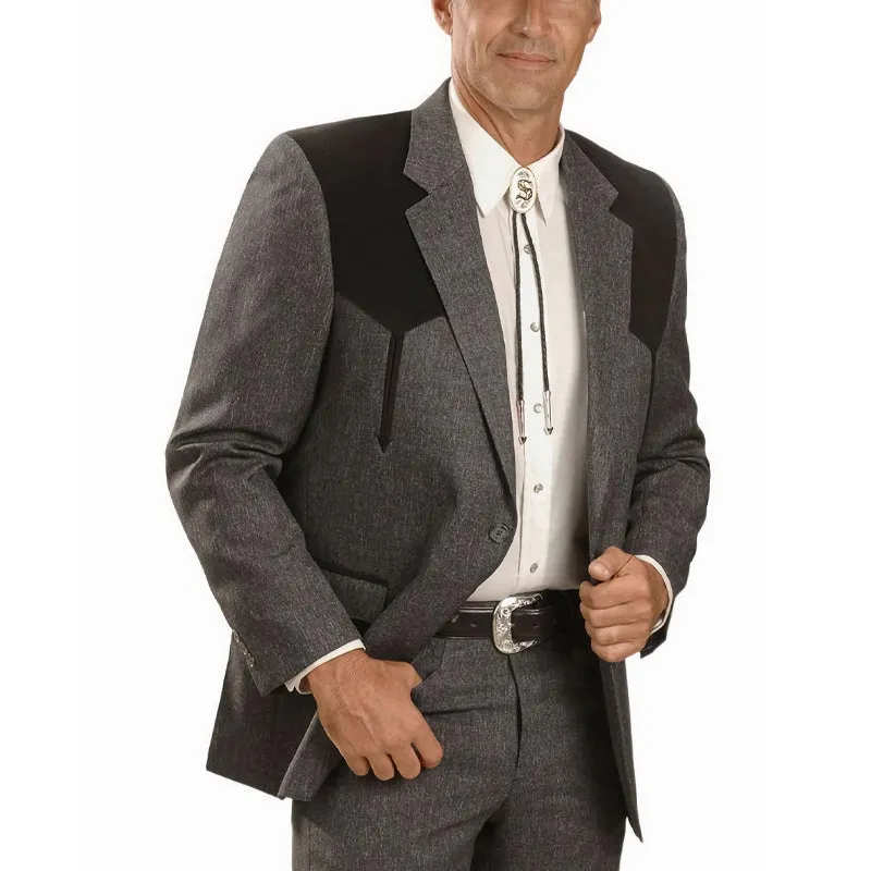 Men's Blended Patchwork Notched Lapel Blazer 30985715U sold by Manly