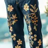 Men's Retro Casual Bohemian Embroidered Linen Trousers 79432020TO sold by Manly
