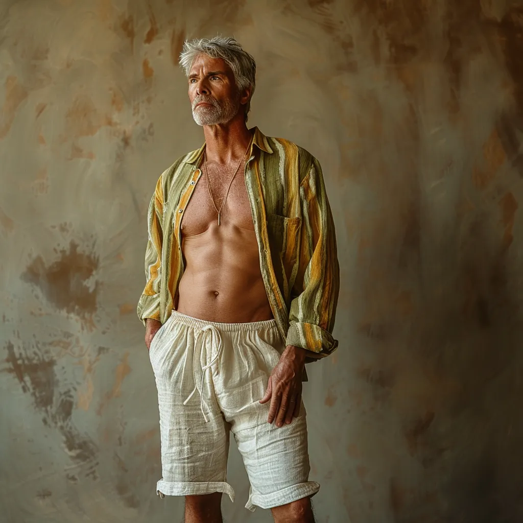 Men's contrast color panel long sleeve shirt 92724321P sold by Manly product image thumbnail 3