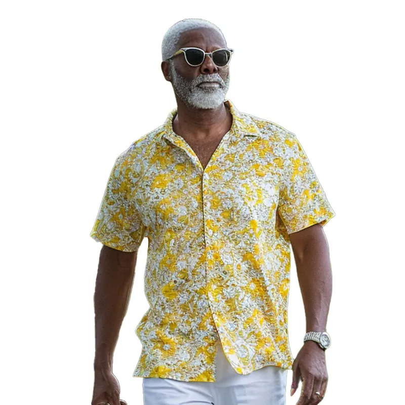 Men's Textured Fabric Printed Short Sleeve Shirt 14889668P sold by Manly