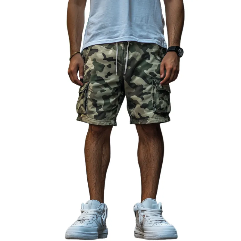 Men's Casual Knee-length Camouflage Cargo Shorts 68164965K sold by Manly