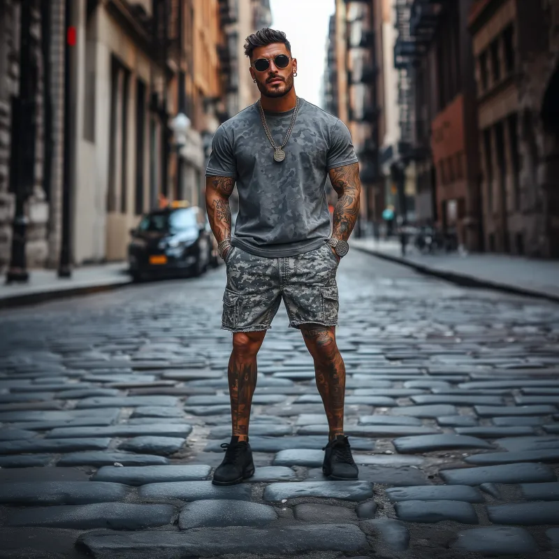 Men's Classic Casual Distressed Washed Denim Camouflage Shorts 40668293K sold by Manly product image thumbnail 2