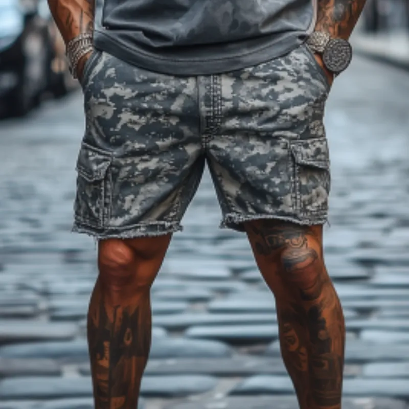Men's Classic Casual Distressed Washed Denim Camouflage Shorts 40668293K sold by Manly product image thumbnail 4