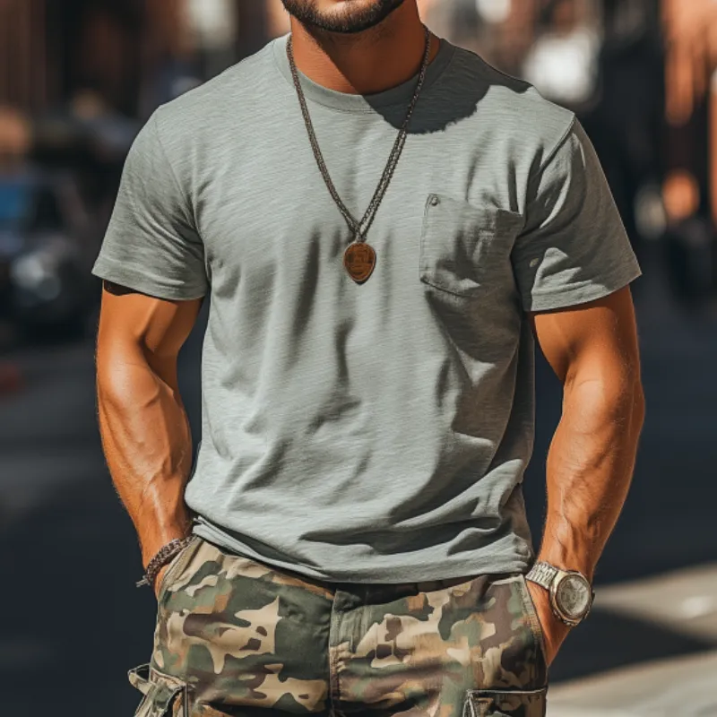 Men's Classic Casual Strong Fit Bamboo Cotton Short Sleeve T-Shirt 40467719K sold by Manly product image thumbnail 3