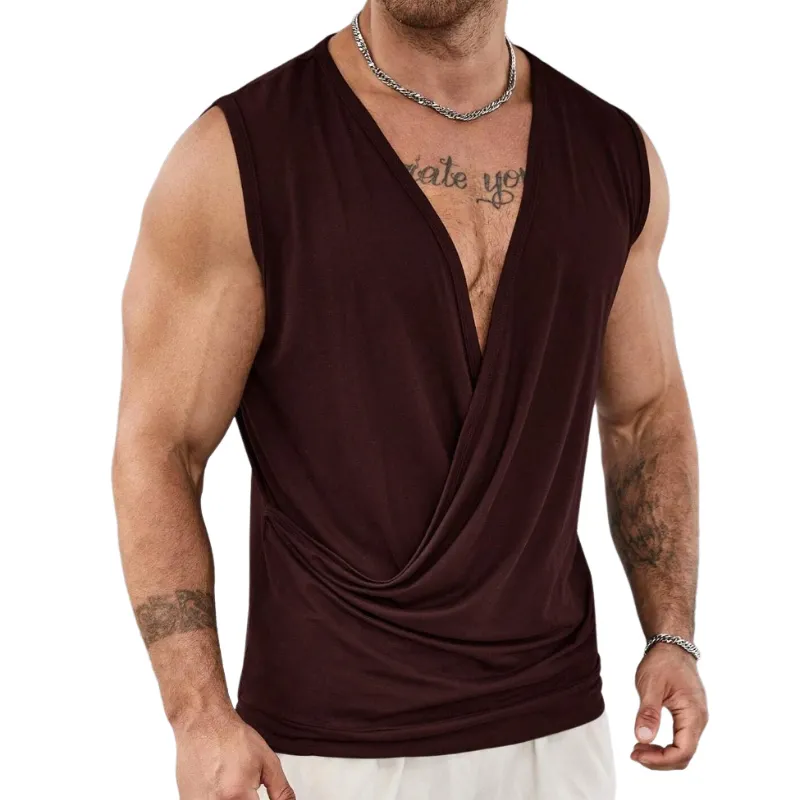 Men's Fashionable Casual V-Neck Cotton Blend Tank Top 82164226F sold by Manly product image thumbnail 2