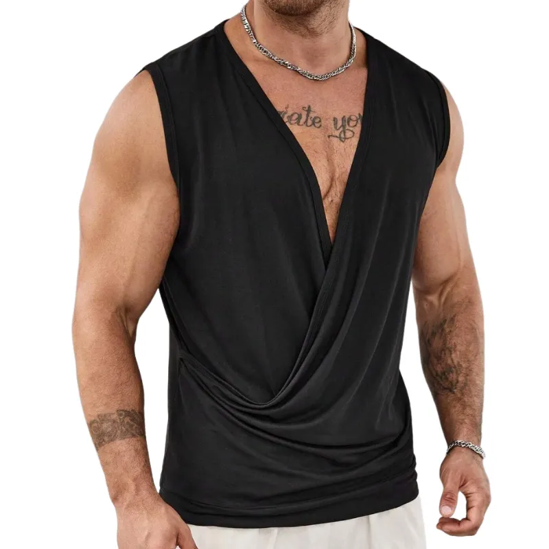 Men's Fashionable Casual V-Neck Cotton Blend Tank Top 82164226F sold by Manly product image thumbnail 3