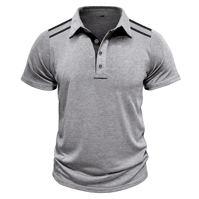 Men's Casual Cotton Contrast Color Lapel Slim Fit Short Sleeve Polo Shirt 74538187M sold by Manly product image thumbnail 3