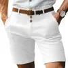 Men's Casual Cotton Linen Slim Fit Suit Shorts 94059328M sold by Manly