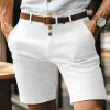 Men's Casual Cotton Linen Slim Fit Suit Shorts 94059328M sold by Manly