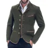 Men's Vintage Army Green Stand Collar Twill Button Jacket 28550494U sold by Manly