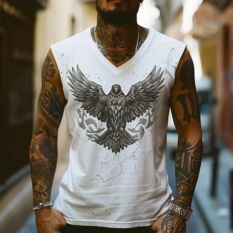 Men's Retro V-Neck Printed Tank Top 05056377X sold by Manly product image thumbnail 2