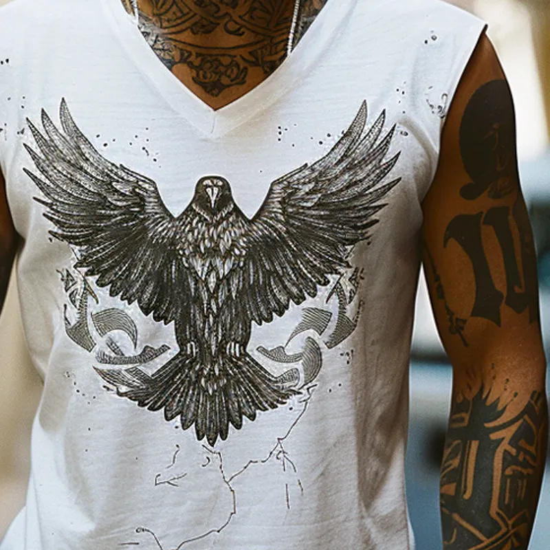 Men's Retro V-Neck Printed Tank Top 05056377X sold by Manly product image thumbnail 3