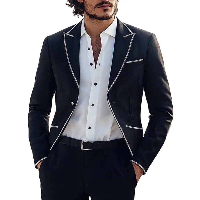 Men's casual contrast blazer 42481366X sold by Manly