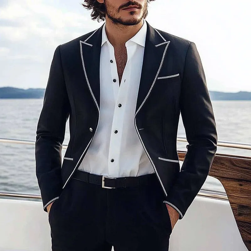 Men's casual contrast blazer 42481366X sold by Manly product image thumbnail 2