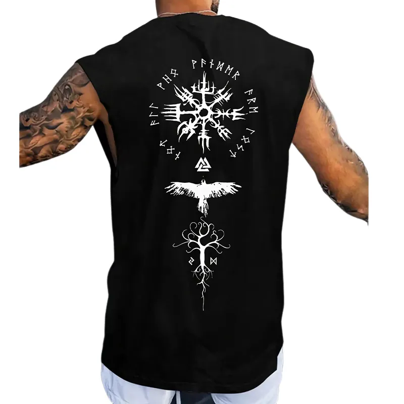 Men's Black Casual Vintage Printed Vest 37112153U sold by Manly product image thumbnail 4