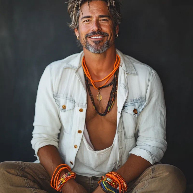 Men's Vintage Washed Denim Long Sleeve Shirt 45682627U sold by Manly product image thumbnail 2