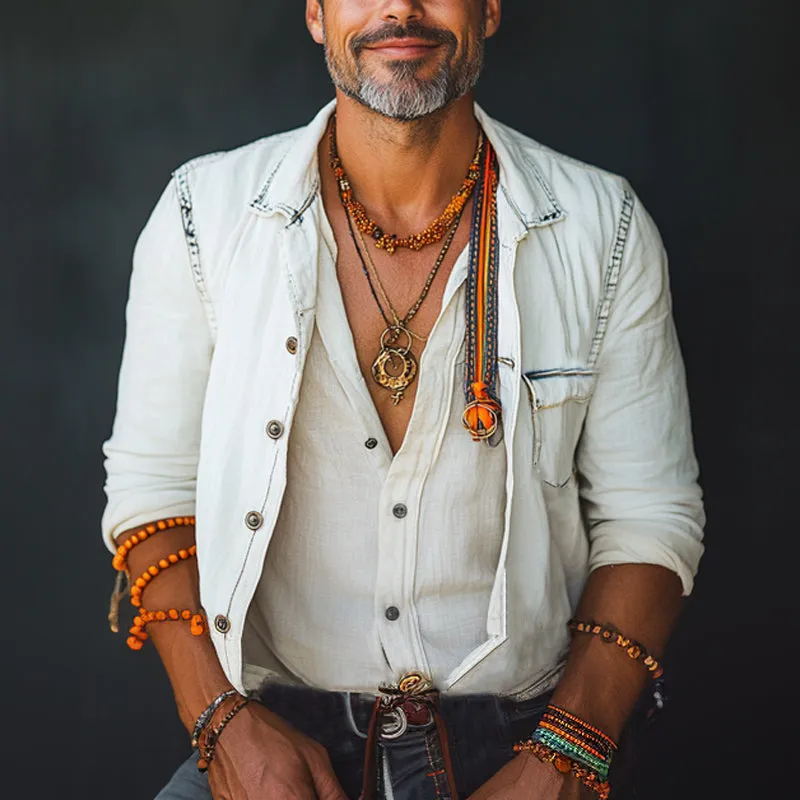 Men's Vintage Washed Denim Long Sleeve Shirt 14794976U sold by Manly product image thumbnail 2