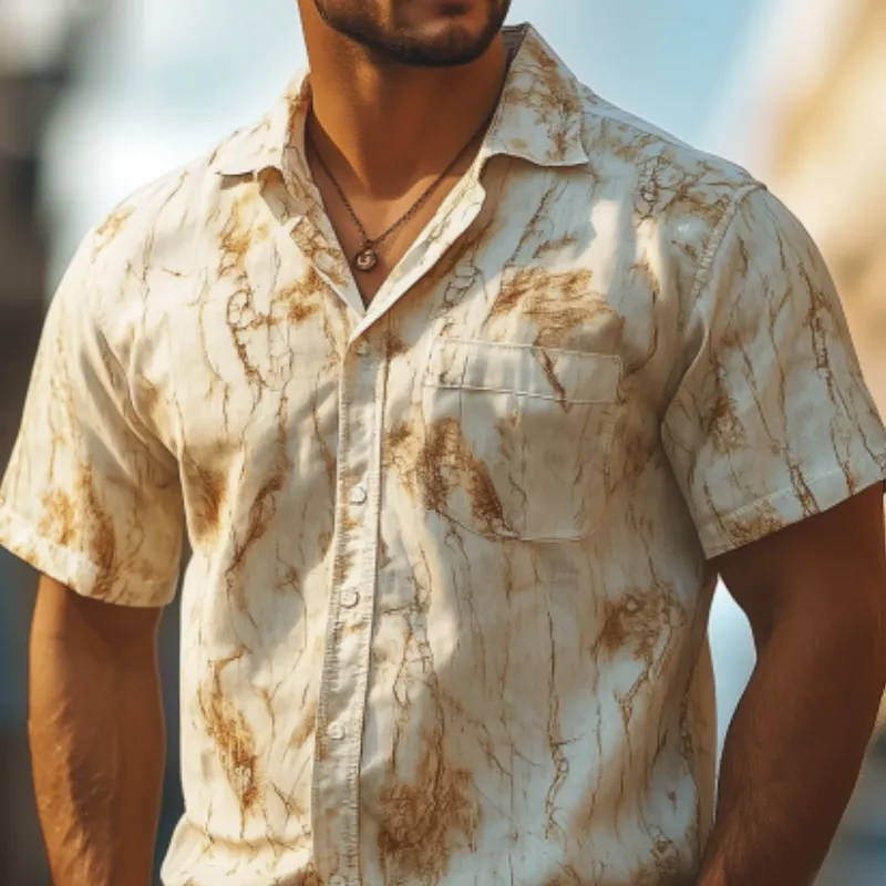 Men's American Retro Western Style Slim Fit Short Sleeve Shirt 03682248K sold by Manly product image thumbnail 4