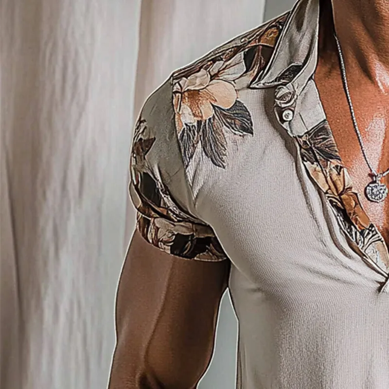 Men's Tropical Floral Short Sleeve Polo Shirt 70189796P sold by Manly product image thumbnail 4