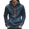 Men's Retro Casual Washed Distressed Button Hoodie 21495003TO sold by Manly