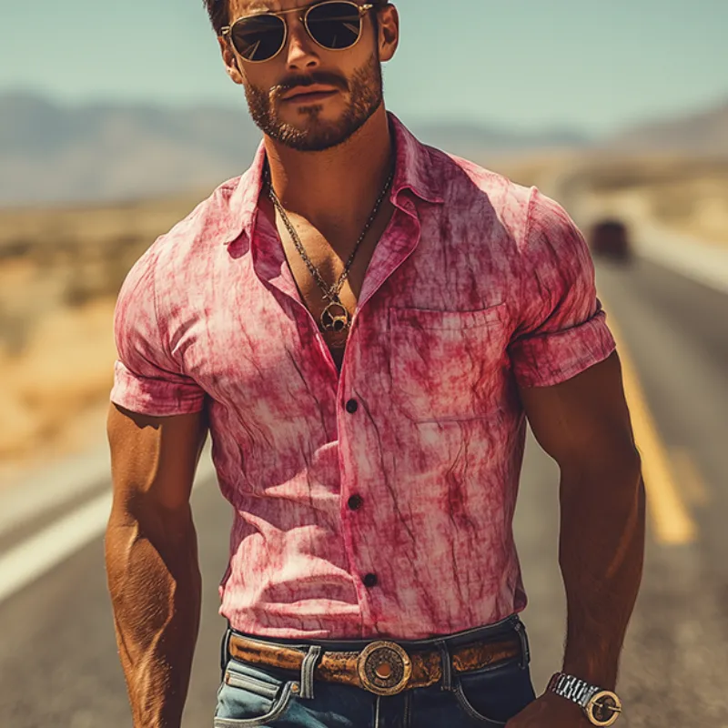 Men's Classic Fashion Casual Slim Fit Printed Short Sleeve Shirt 04340582K sold by Manly product image thumbnail 3