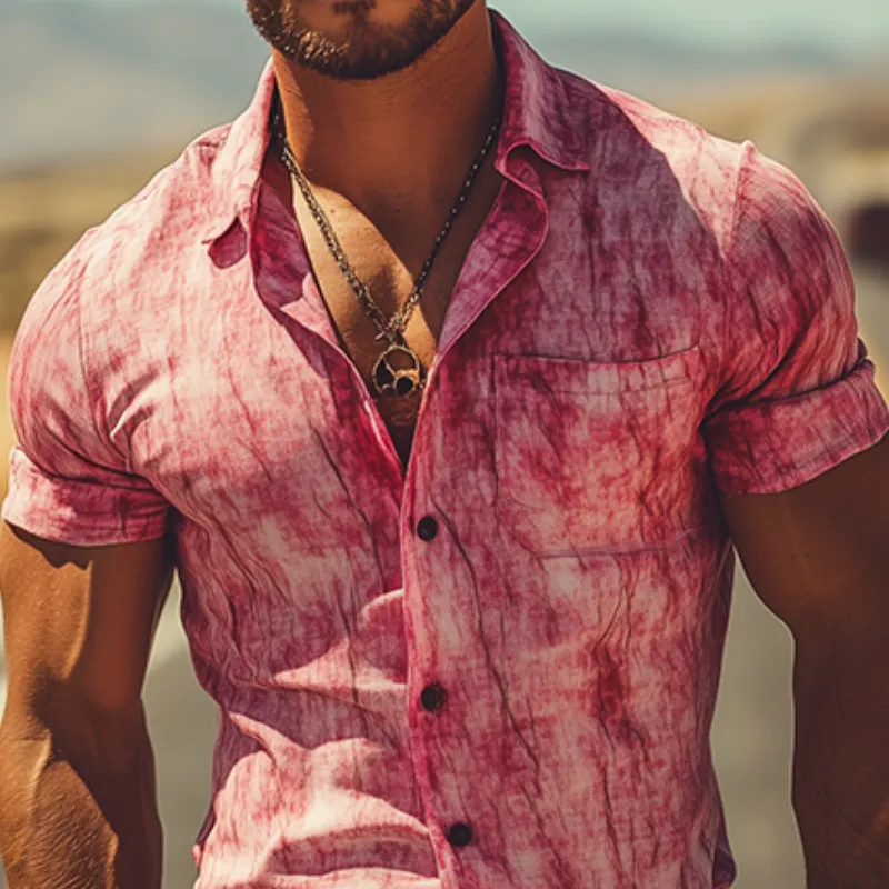 Men's Classic Fashion Casual Slim Fit Printed Short Sleeve Shirt 04340582K sold by Manly product image thumbnail 4