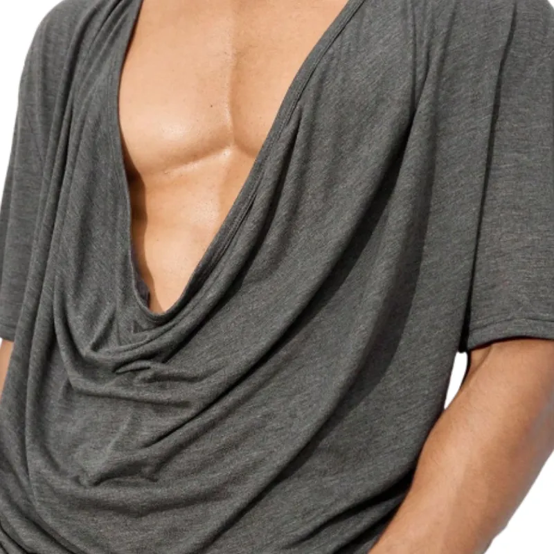 Men's Casual Vintage V-neck Cotton Blend Short-sleeved T-shirt 01822134F sold by Manly product image thumbnail 3