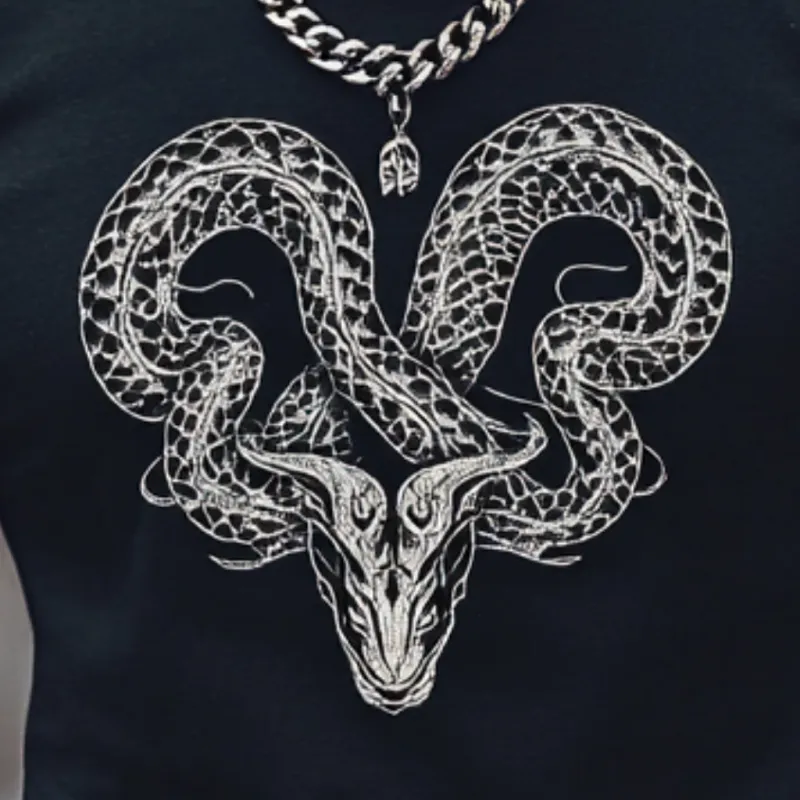 Men's Casual Snake Embroidery Cotton Round Neck Slim Fit Short Sleeve T-shirt 30015932M sold by Manly product image thumbnail 3