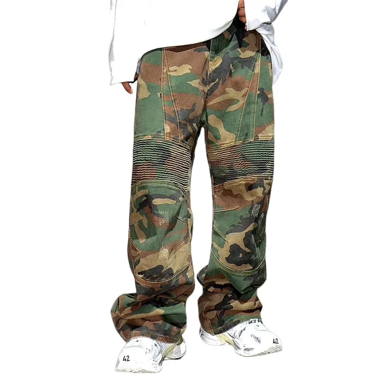 Men's Stylish Camouflage Heavy Duty Straight Cargo Pants 09198215Z sold by Manly