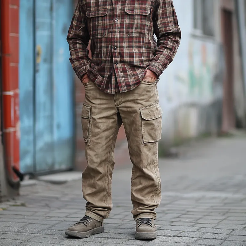 Men's Stylish Washed Denim Straight Cargo Pants 15603596Z sold by Manly product image thumbnail 3