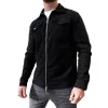 Men's Solid Color Suede Lapel Chest Pocket Zipper Jacket 37068313Z sold by Manly
