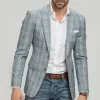 Men's Classic Casual Single-breasted Plaid Slim-fit Blazer 50535570K sold by Manly
