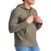 Men's Solid Color Cotton Blend Kangaroo Pocket Long Sleeve Hoodie 44961306Z sold by Manly