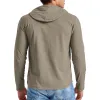 Men's Solid Color Cotton Blend Kangaroo Pocket Long Sleeve Hoodie 44961306Z sold by Manly