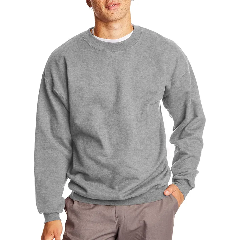 Men's Solid Color Round Neck Long Sleeve Cotton Blend Sweatshirt 98772137Z sold by Manly