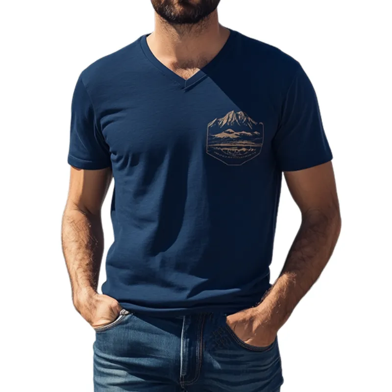 Men's Casual V-Neck Yellowstone Park Series Printed Cotton Short Sleeve T-Shirt 48249190K sold by Manly