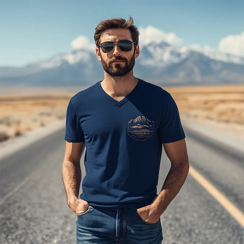 Men's Casual V-Neck Yellowstone Park Series Printed Cotton Short Sleeve T-Shirt 48249190K sold by Manly product image thumbnail 2