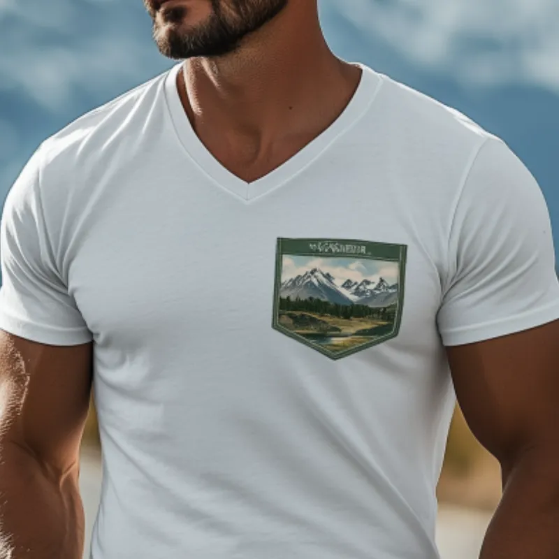 Men's Casual V-Neck Pocket Yellowstone Series Cotton Short Sleeve T-Shirt 76641420K sold by Manly product image thumbnail 4