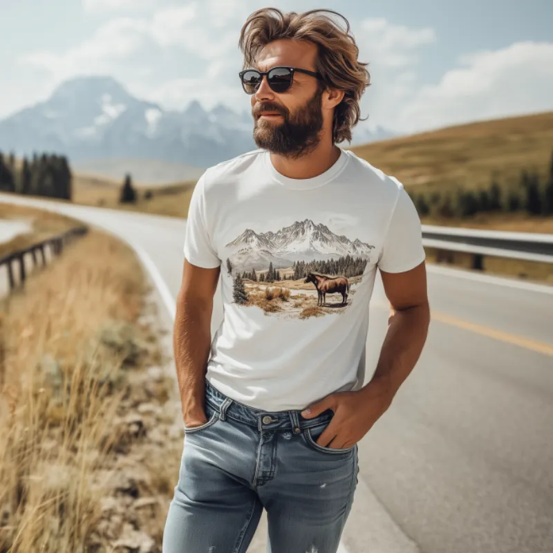 Men's Casual Yellowstone Park Series Printed Cotton Short Sleeve T-Shirt 47208638K sold by Manly product image thumbnail 2