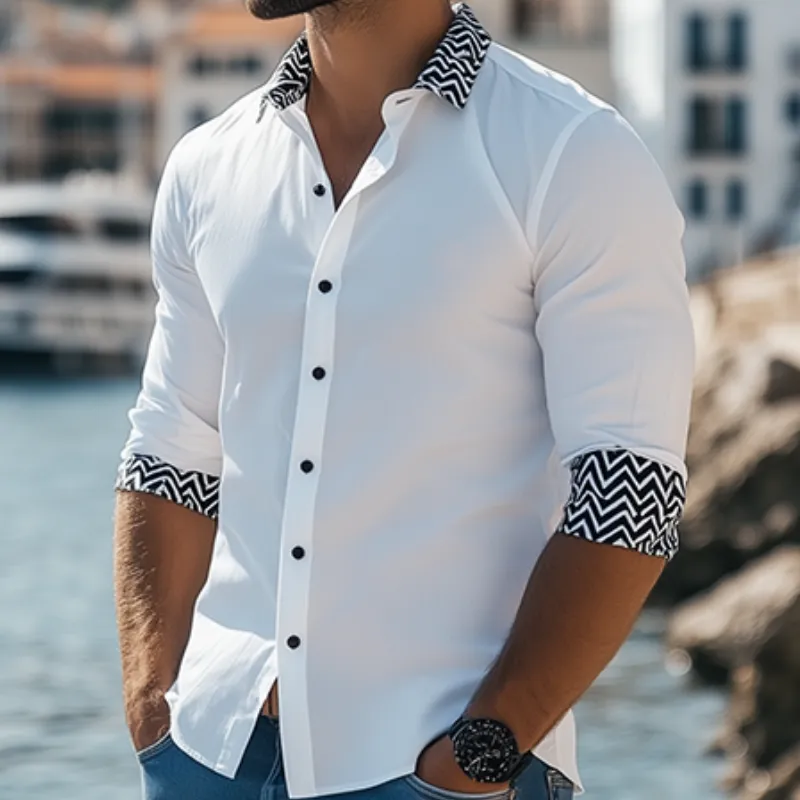 Men's Fashion Spring Classic Casual Printed Long Sleeve Shirt 59953120K sold by Manly product image thumbnail 3