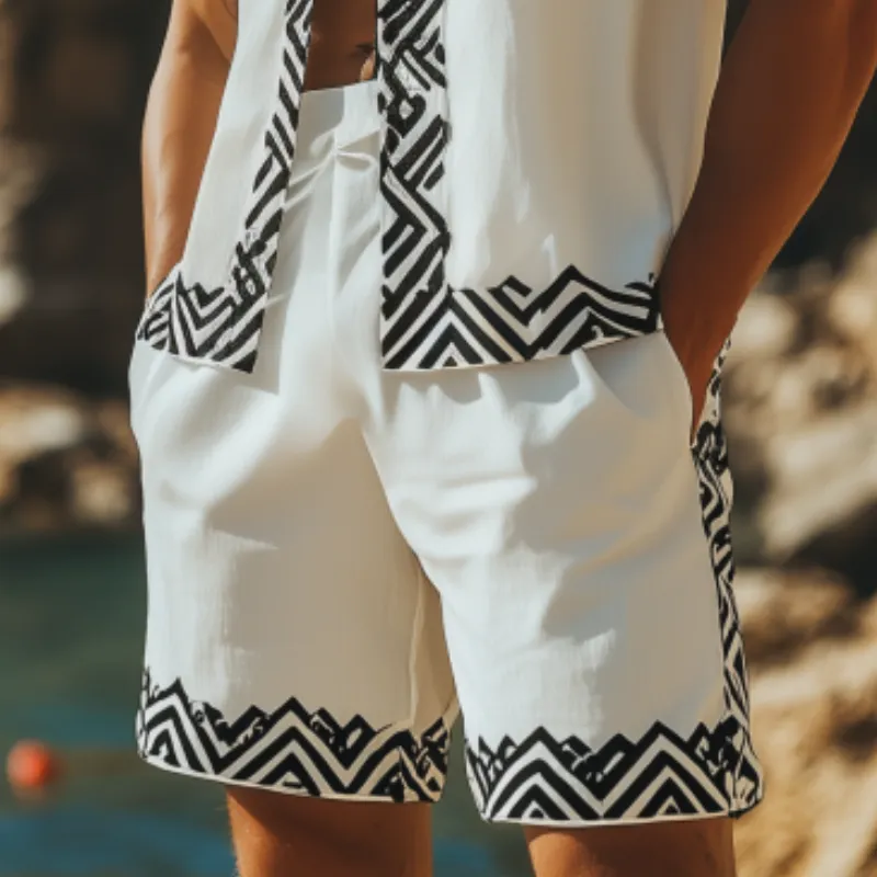 Men's Fashion Spring Summer Casual Printed Short Sleeve Shirt Casual Shorts Set 97232674K sold by Manly product image thumbnail 4