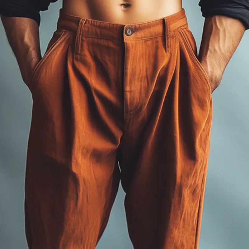 Men's Retro Casual Solid Color Straight Pants 37909336TO sold by Manly product image thumbnail 3