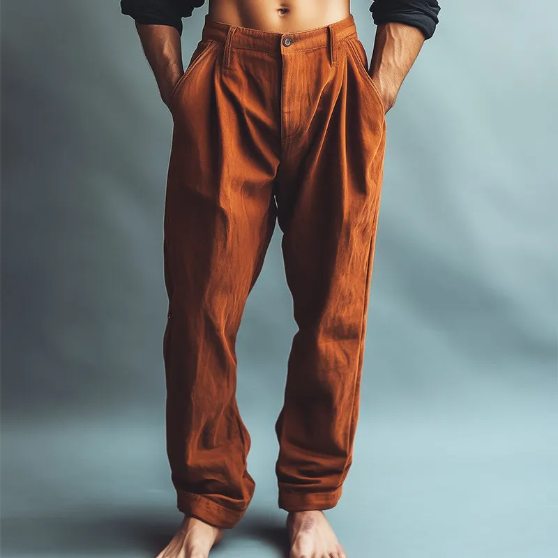 Men's Retro Casual Solid Color Straight Pants 37909336TO sold by Manly product image thumbnail 2