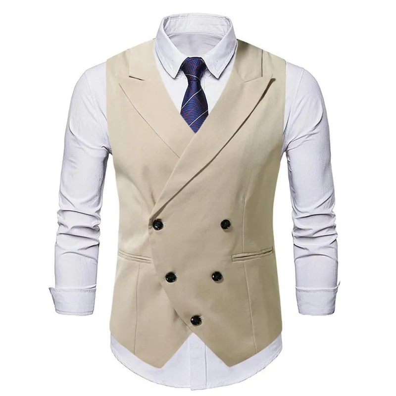 Men's Casual Cotton Linen Peaked Lapel Slim-fit Suit Vest 20457281M sold by Manly product image thumbnail 3