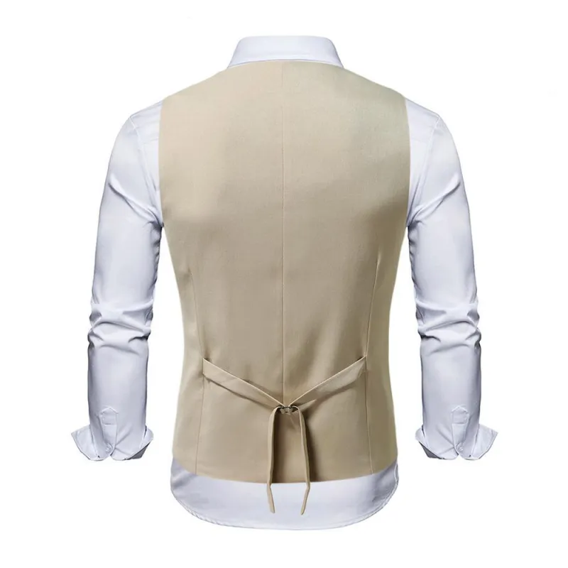 Men's Casual Cotton Linen Peaked Lapel Slim-fit Suit Vest 20457281M sold by Manly product image thumbnail 4