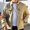 Men's Vintage Khaki Solid Zip-Up Jacket 60356700U sold by Manly