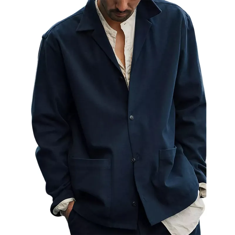 Men's Casual Navy Button Jacket 11864680U sold by Manly