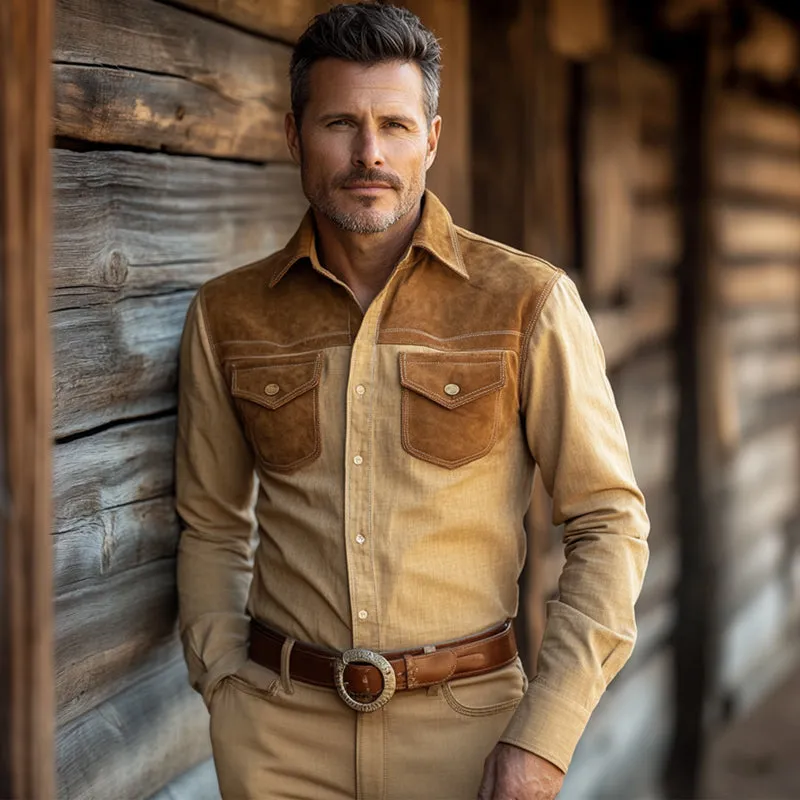 Men's Vintage Cotton and Linen Suede Long Sleeve Shirt 57643277U sold by Manly product image thumbnail 2